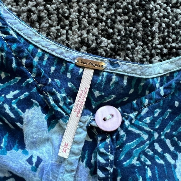 Free People Floral Patchwork Tiered Blouse - Picture 4 of 5